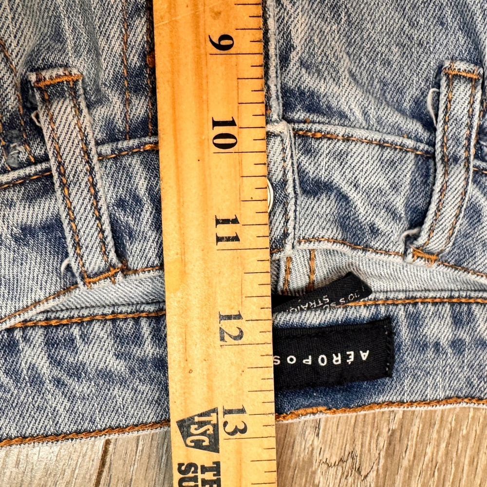 AEROPOSTALE Jeans Size 6 Light Wash 90s High Rise Straight Leg Button Fly - Picture 10 of 10